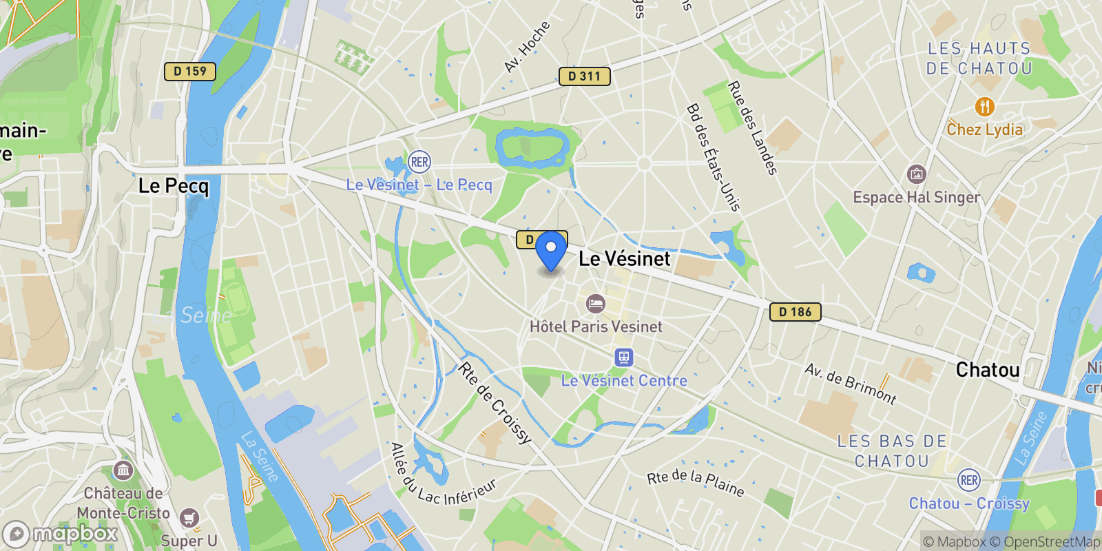 Map showing Le Vésinet, Île-de-France, France.