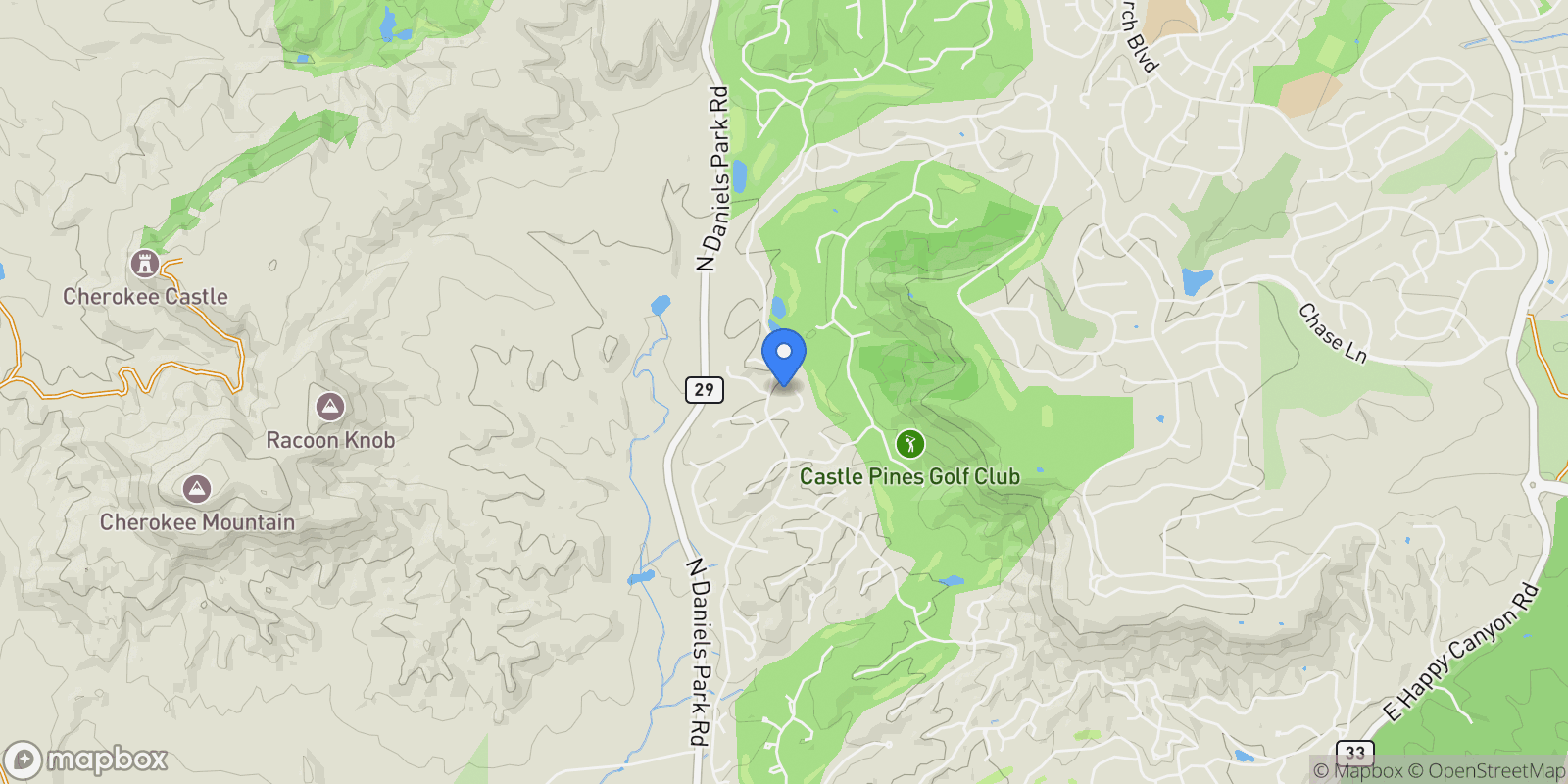 Map showing 942 Aztec Drive, Castle Rock, Colorado, United States.