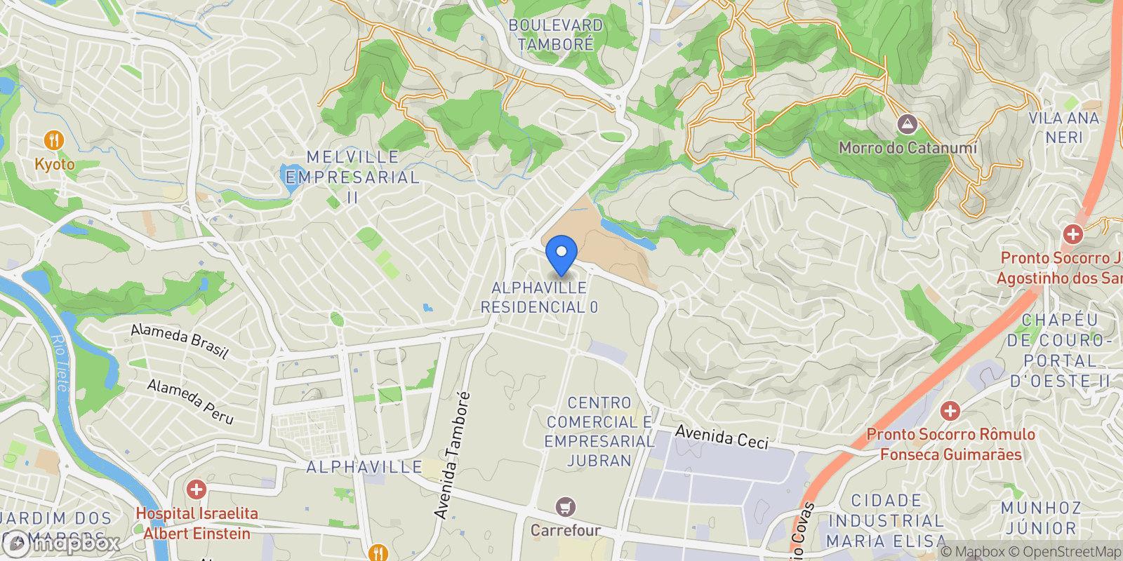 Map showing Alphaville Residencial Zero, State of São Paulo, Brazil.