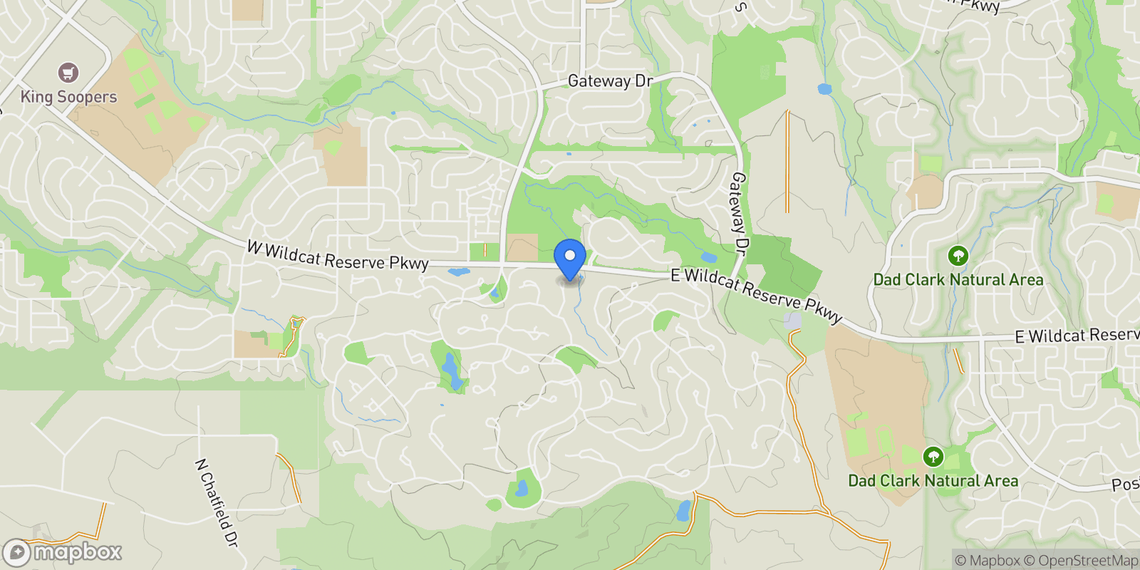 Map showing 10432 Willowwisp Way, Highlands Ranch, Colorado, United States.