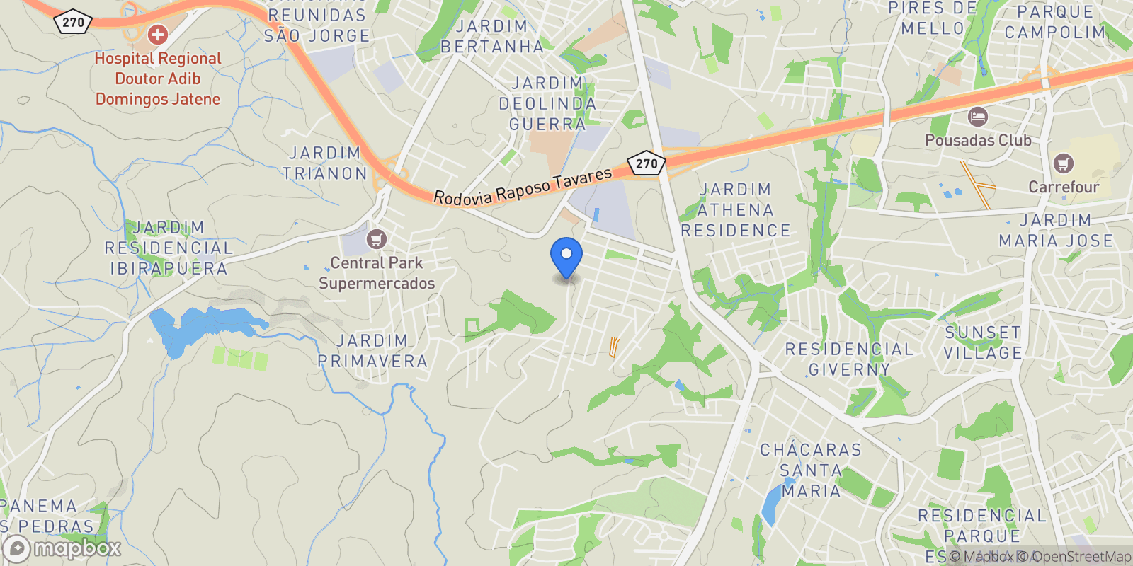 Map showing Jardim Tatiana, State of São Paulo, Brazil.