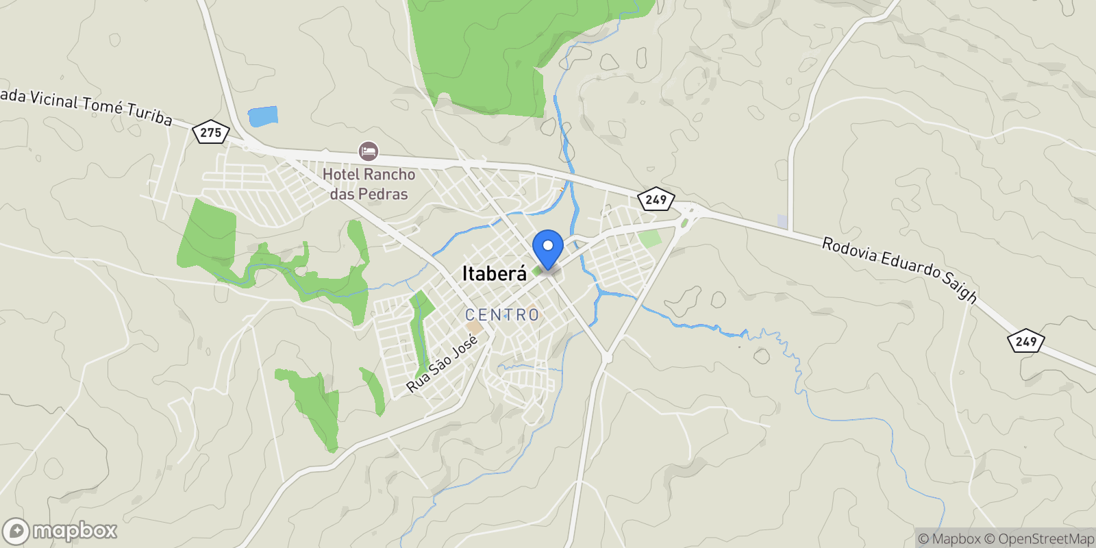 Map showing Itaberá, State of São Paulo, Brazil.