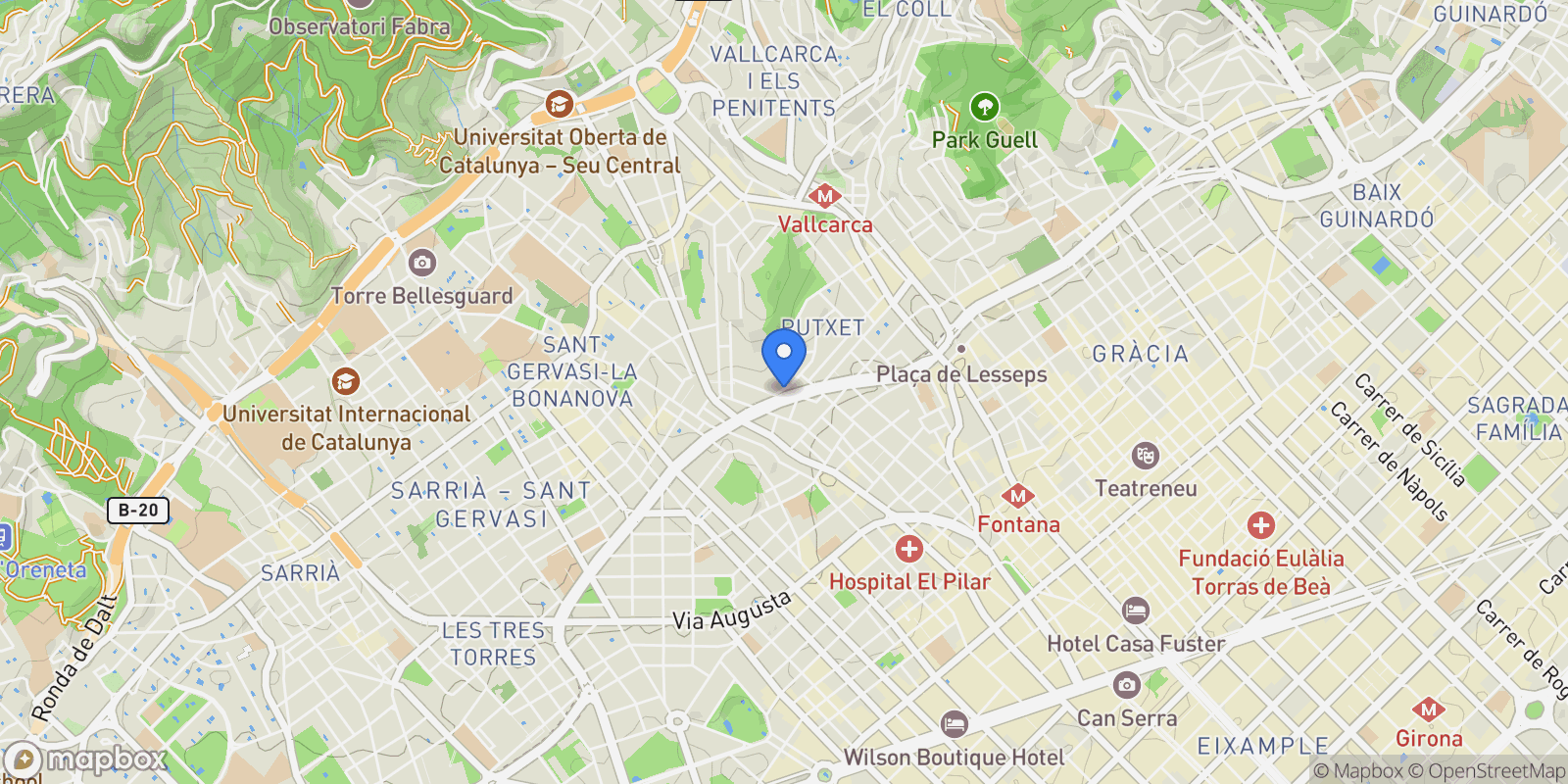 Map showing Carrer de Jules Verne, 08006, Barcelona, Barcelona, Barcelona, Sarria - Sant Gervasi, Barcelona, Spain.