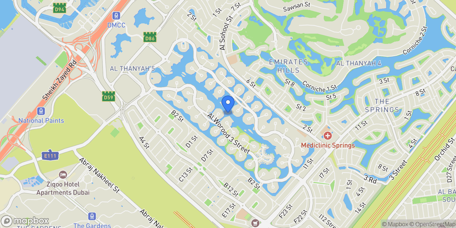 Map showing Jumeirah Islands - Dubai - United Arab Emirates, Jumeirah Islands, Dubai, United Arab Emirates.