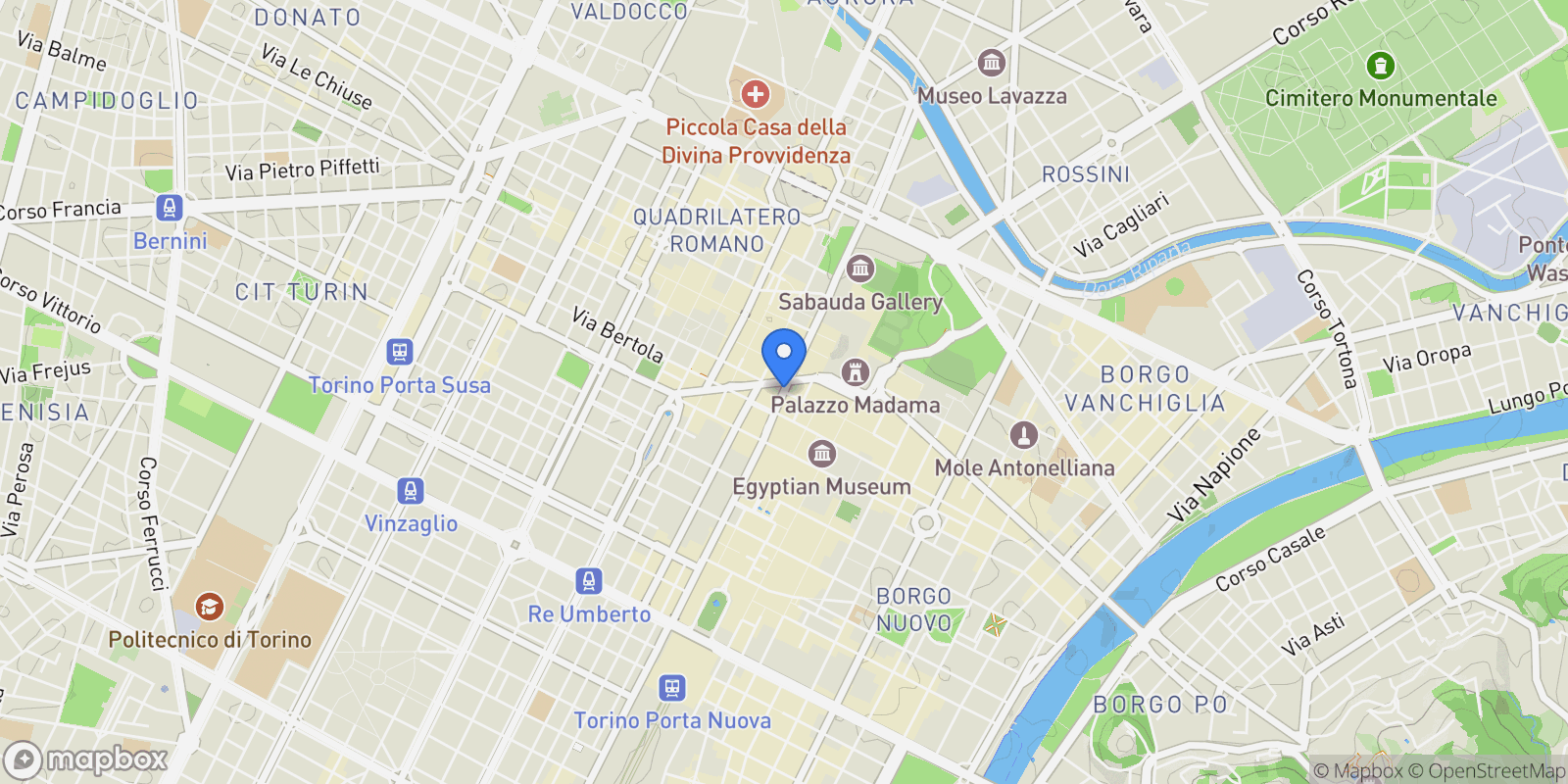Map showing Via Monte di Pietà, Turin, Piedmont, Italy.