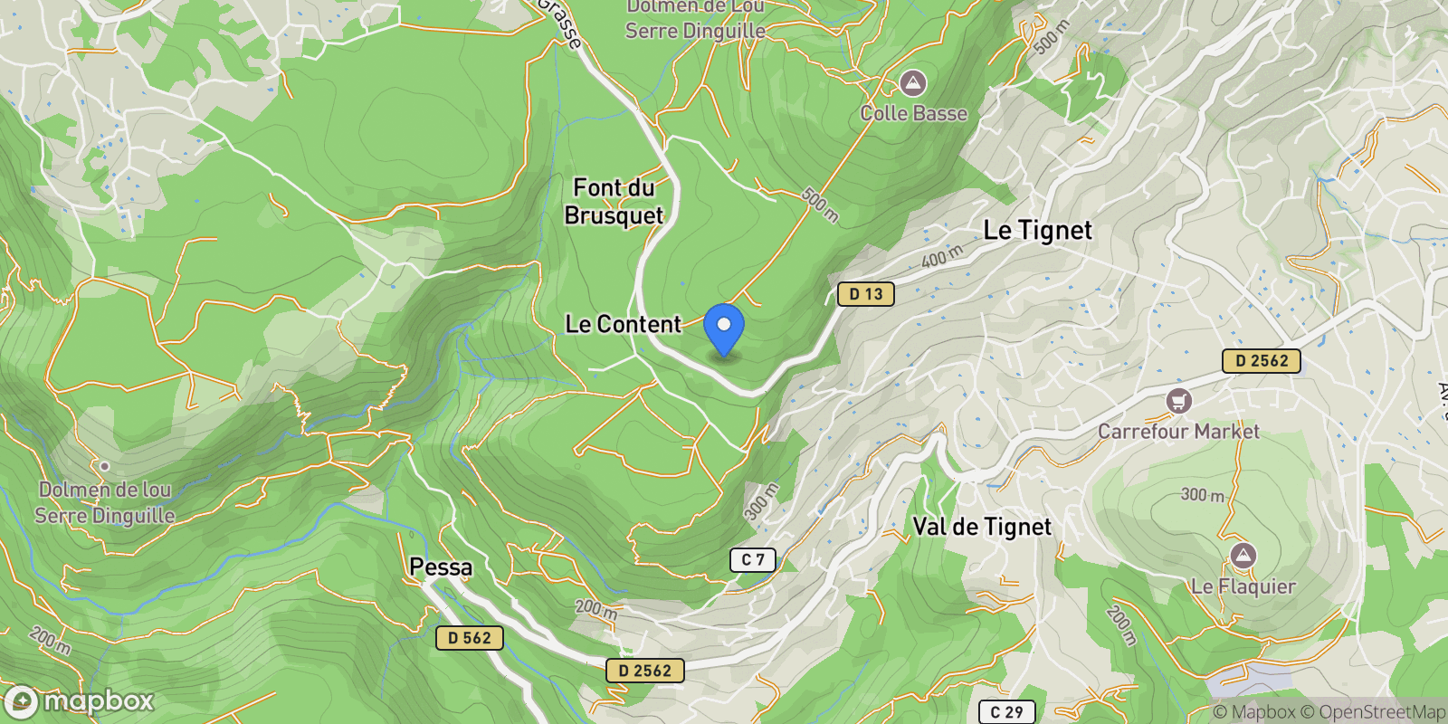 Map showing Saint-Cézaire-sur-Siagne, Provence-Alpes-Côte d'Azur, France.