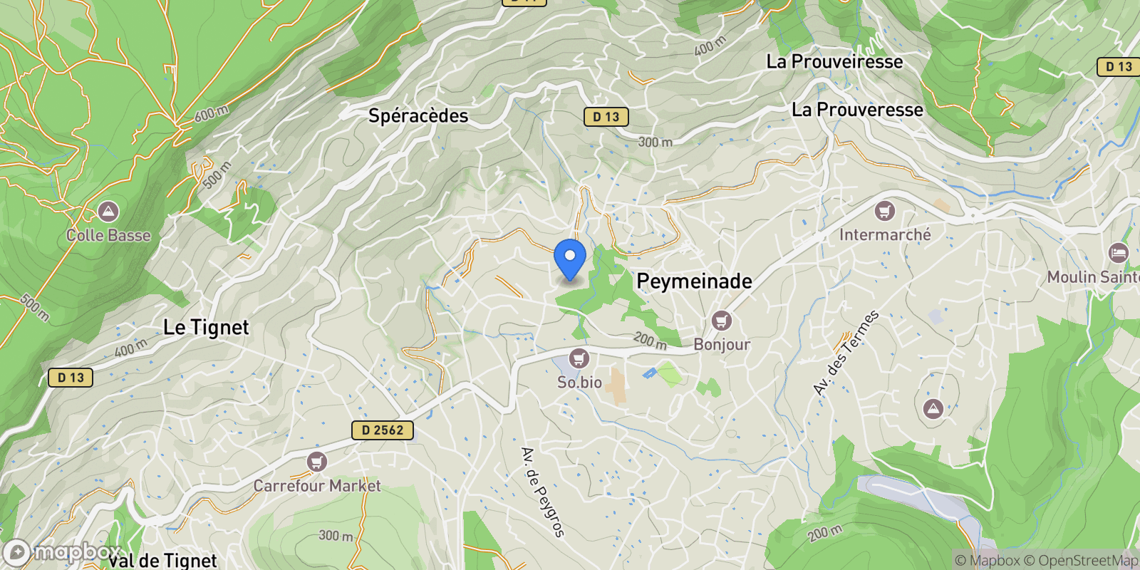Map showing Peymeinade, Provence-Alpes-Côte d'Azur, France.