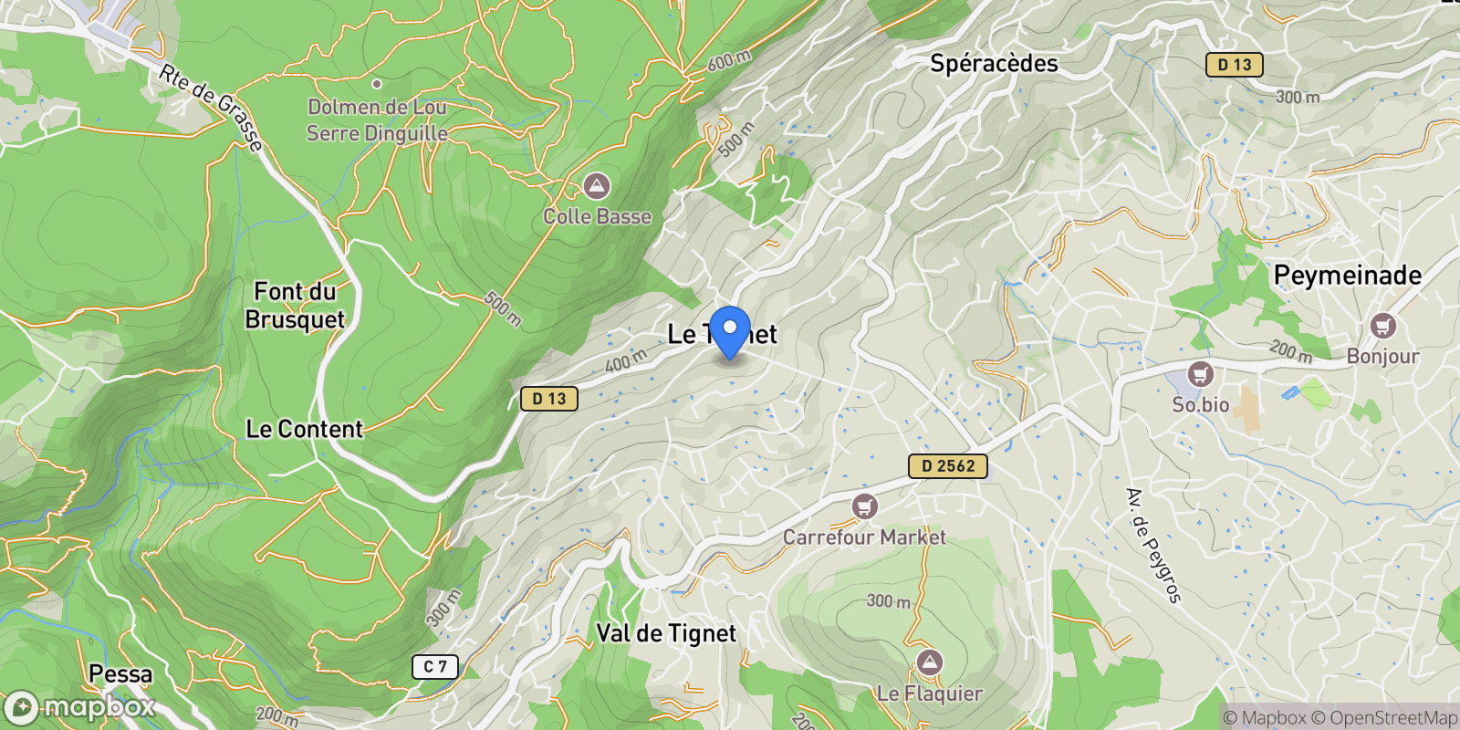 Map showing Le Tignet, Provence-Alpes-Côte d'Azur, France.