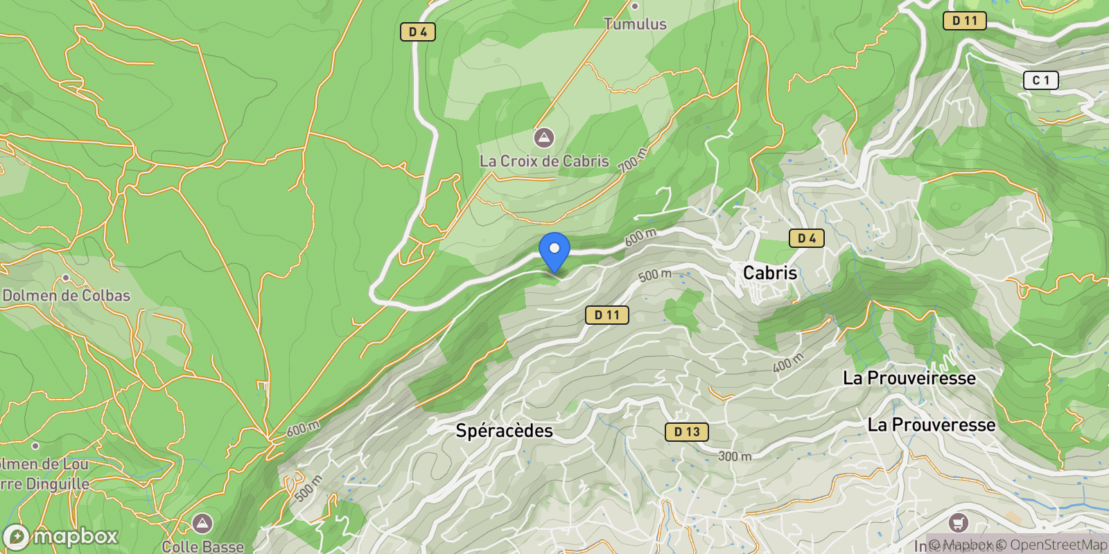Map showing Spéracèdes, Provence-Alpes-Côte d'Azur, France.