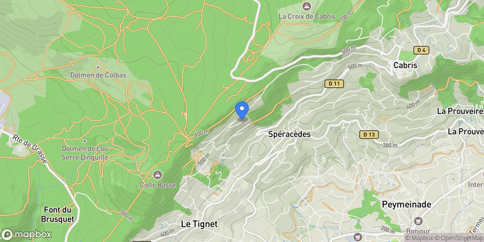 Map showing Spéracèdes, Provence-Alpes-Côte d'Azur, France.
