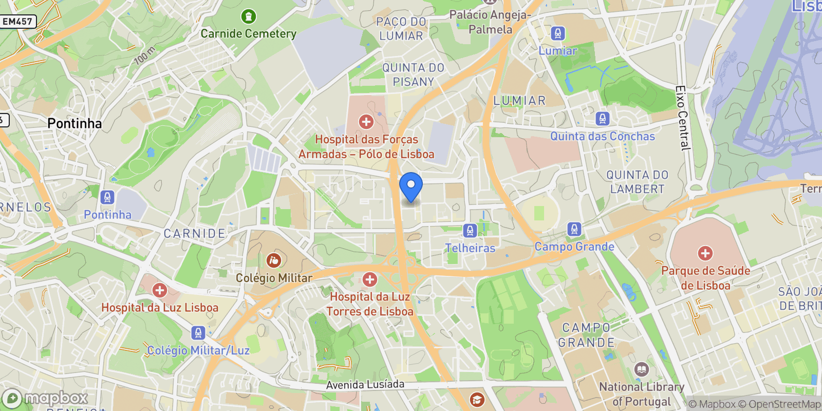 Map showing Lumiar, Lisbon, Portugal.
