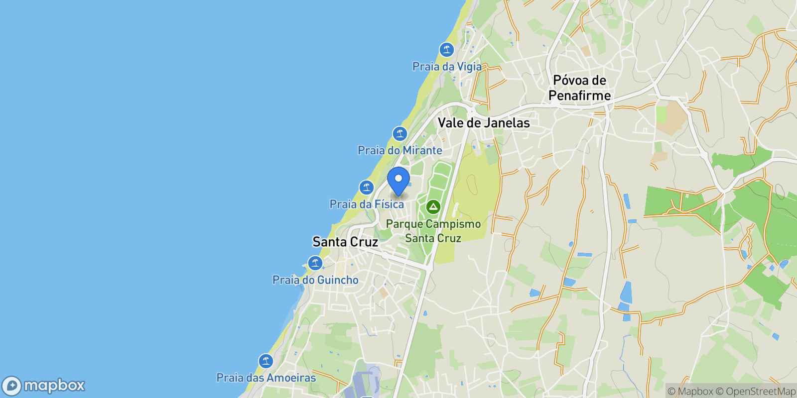 Map showing A dos Cunhados e Maceira, Lisbon, Portugal.