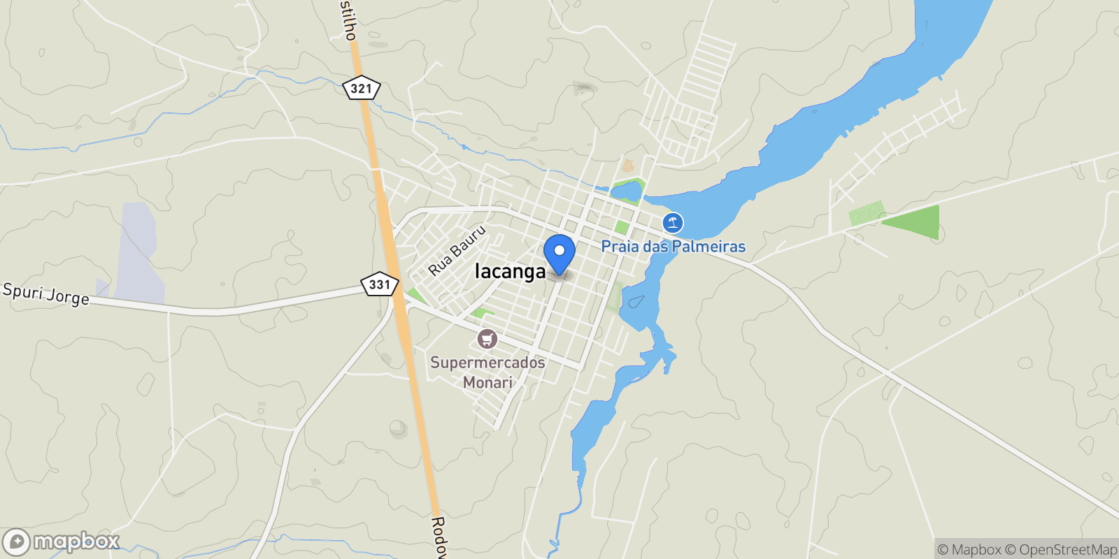 Map showing Iacanga, State of São Paulo, Brazil.