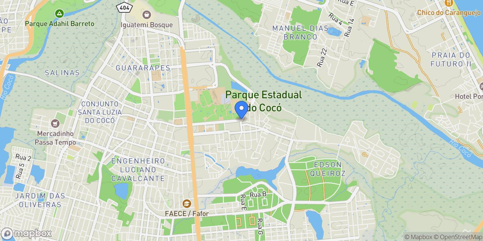 Map showing Edson Queiroz, State of Ceará, Brazil.
