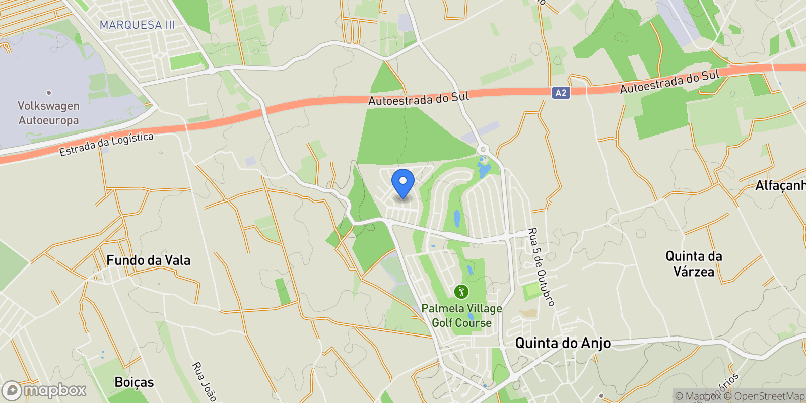 Map showing Quinta do Anjo, Setubal, Portugal.