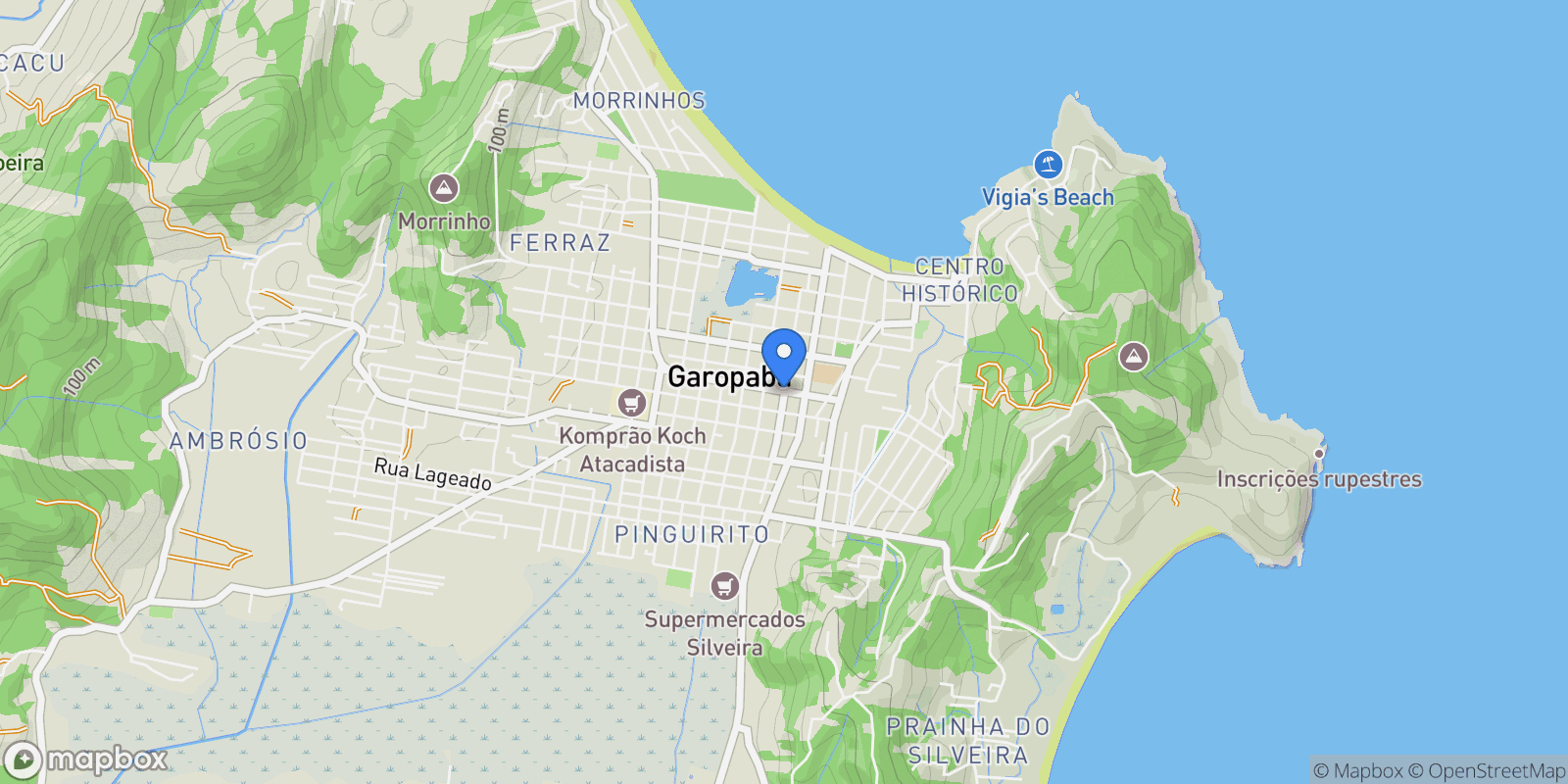 Map showing Garopaba, State of Santa Catarina, Brazil.