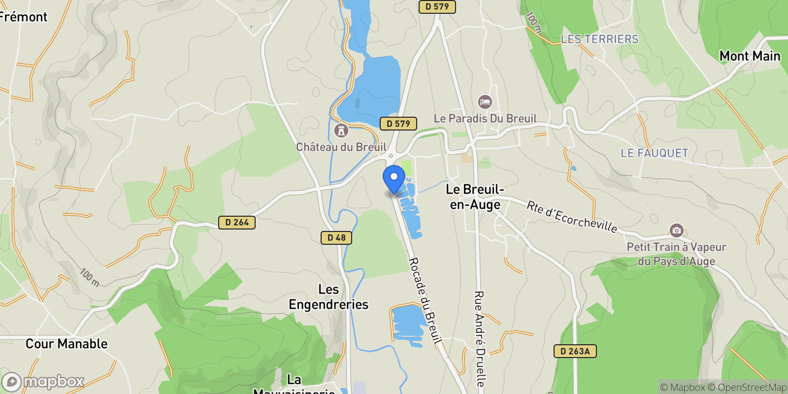 Map showing Le Breuil-en-Auge, Normandy, France.
