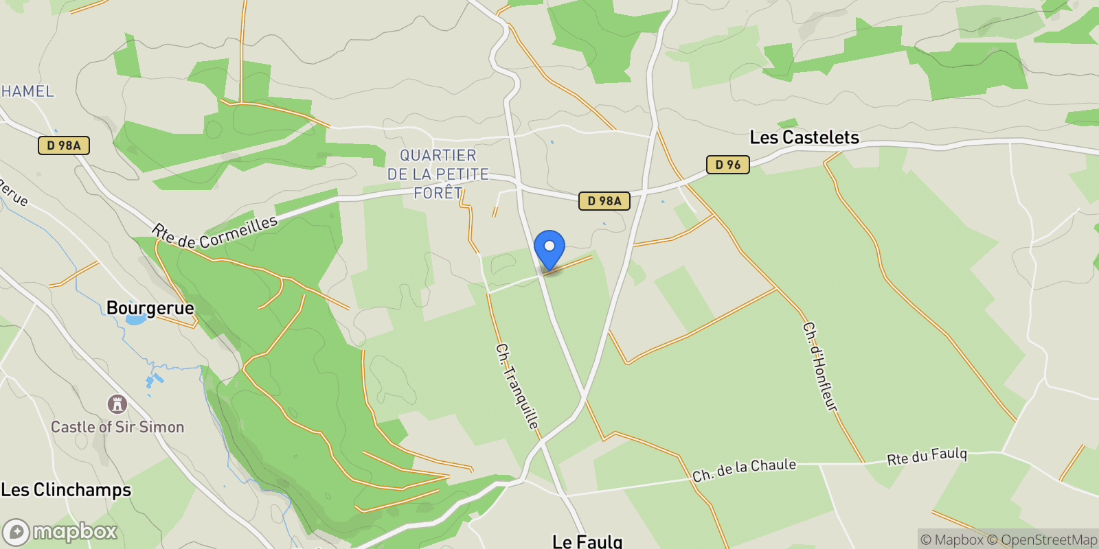 Map showing Le Faulq, Normandy, France.