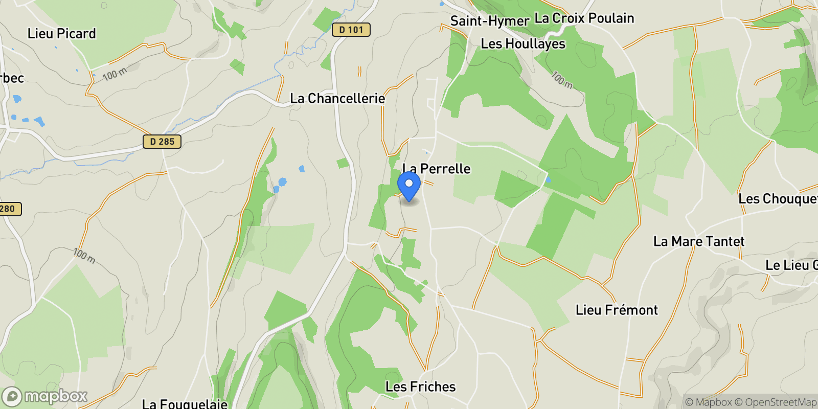 Map showing Saint-Hymer, Normandy, France.