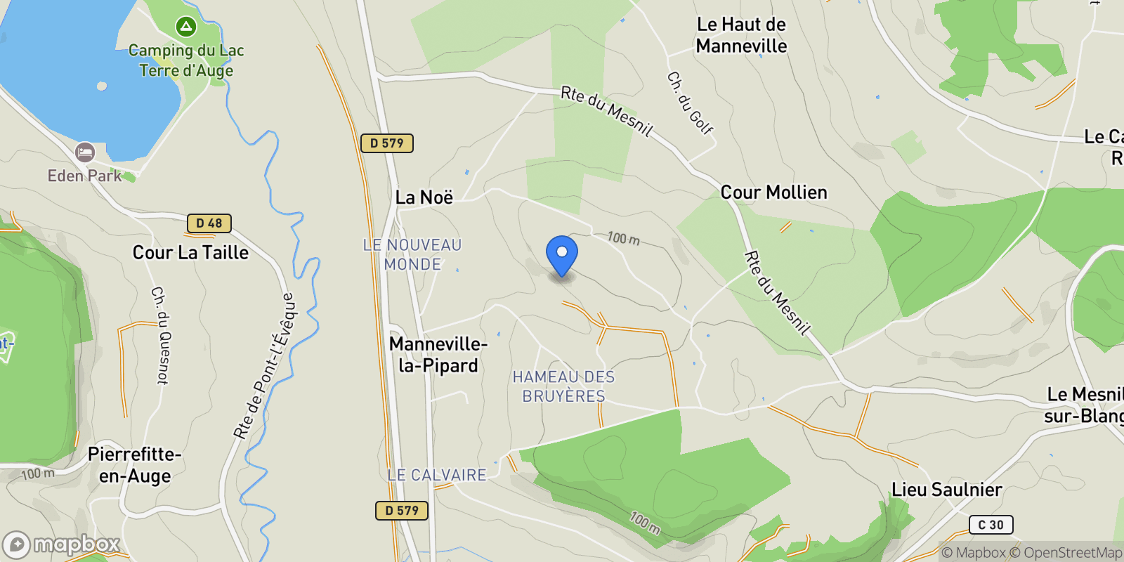 Map showing Manneville-la-Pipard, Normandy, France.