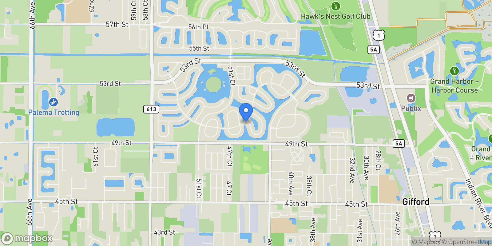 Map showing 5097 Pendelton Square, Vero Beach, Florida, United States.