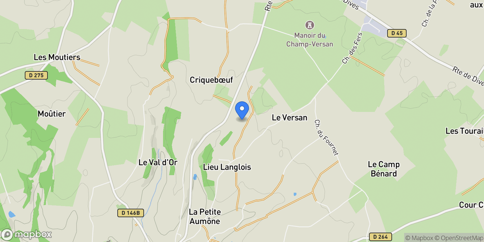 Map showing Bonnebosq, Normandy, France.