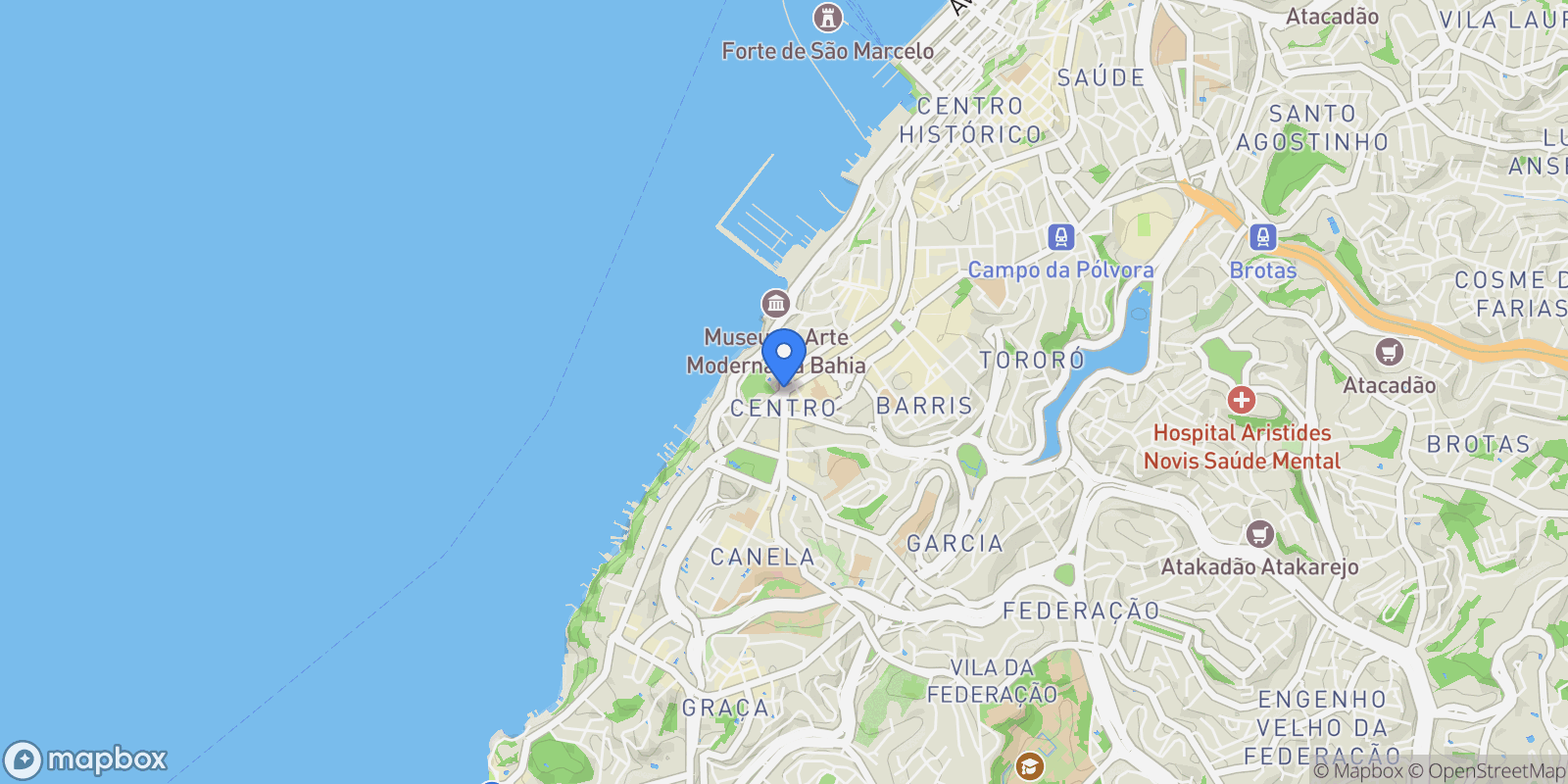 Map showing Barroquinha, State of Bahia, Brazil.