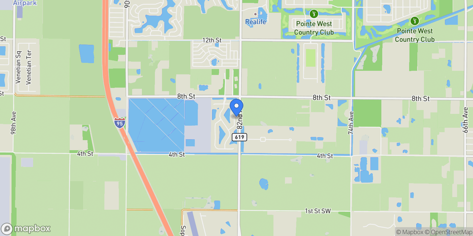 Map showing 560 Caroline Drive, Vero Beach, Florida, United States.