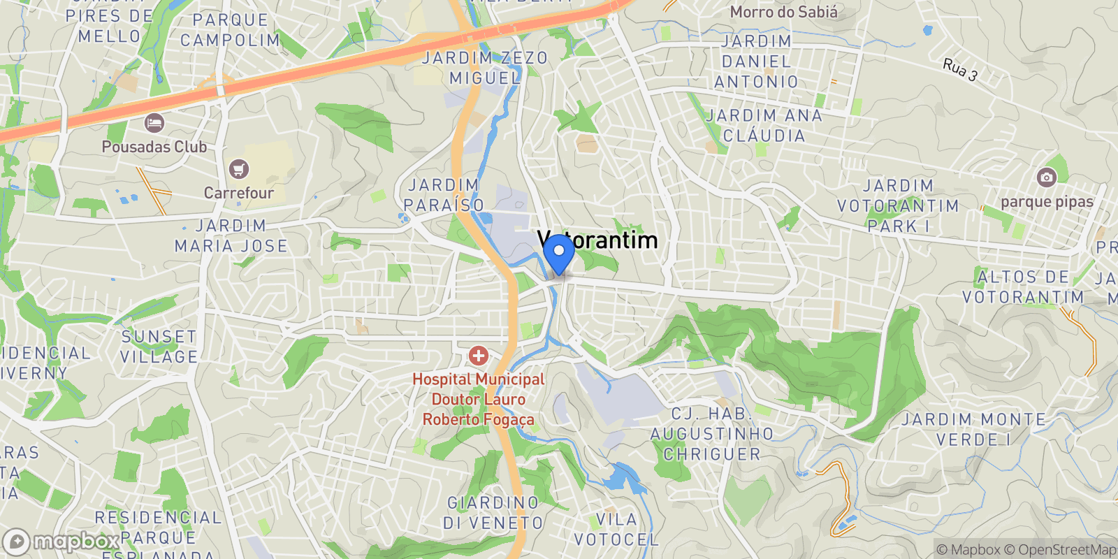 Map showing Votorantim, State of São Paulo, Brazil.