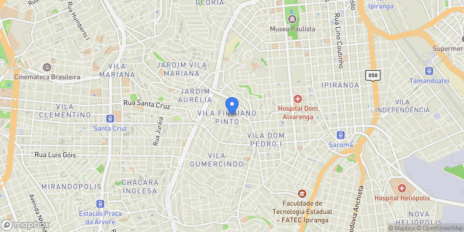 Map showing Vila Firmiano Pinto, State of São Paulo, Brazil.