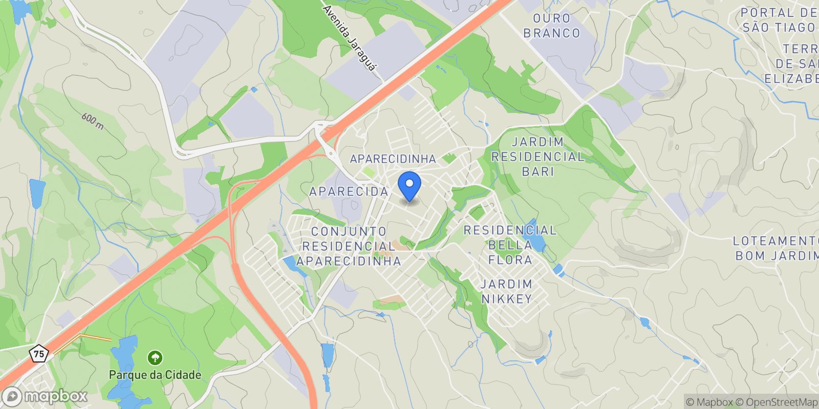 Map showing Aparecidinha, State of São Paulo, Brazil.