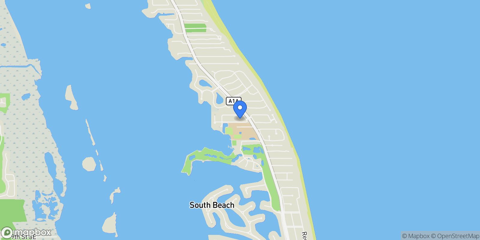 Map showing 1622 W Sandpointe Lane, Vero Beach, Florida, United States.
