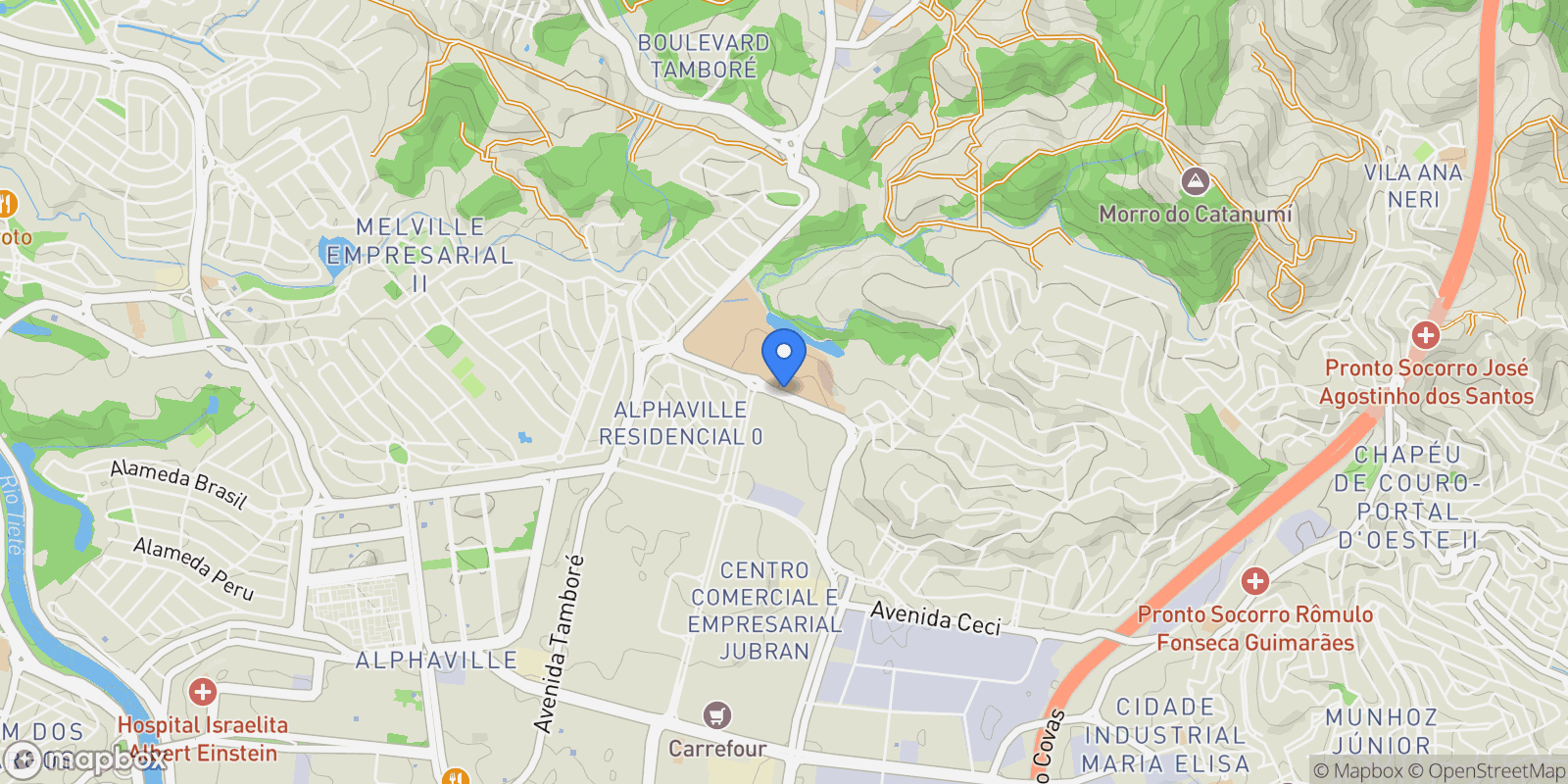 Map showing Centro Comercial Jubran, State of São Paulo, Brazil.