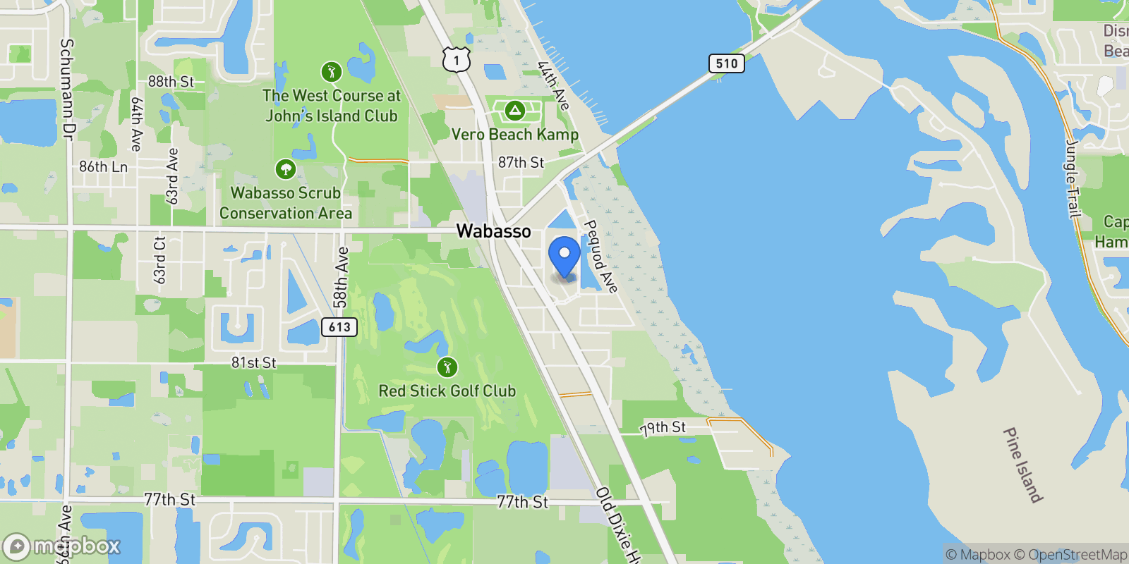 Map showing 8372 Beagle Terrace, Vero Beach, Florida, United States.