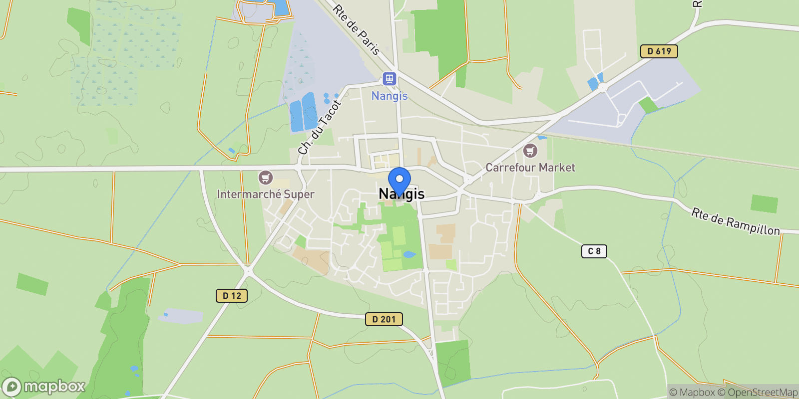Map showing Nangis, Île-de-France, France.