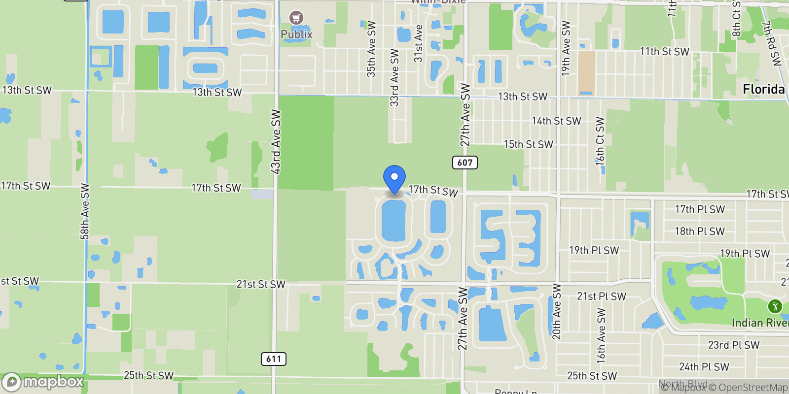 Map showing 1830 Berkshire Cir, Vero Beach, Florida, United States.