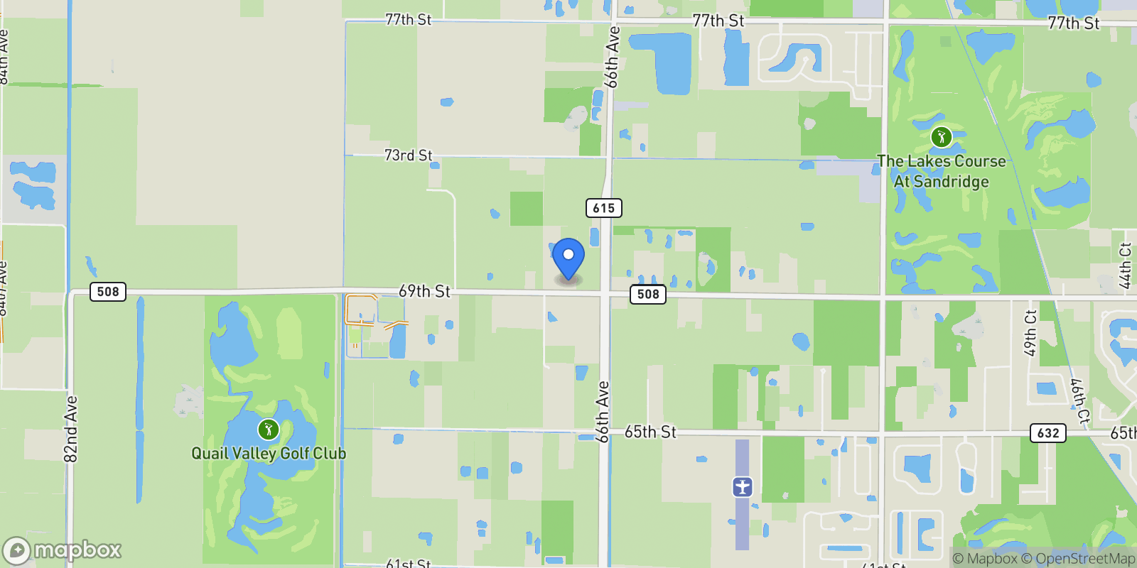 Map showing 6730 69th Street, Vero Beach, Florida, United States.