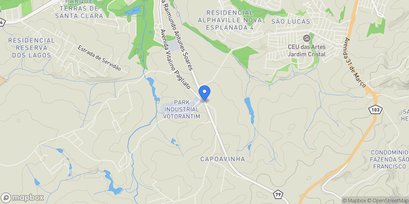 Map showing Capoavinha, State of São Paulo, Brazil.