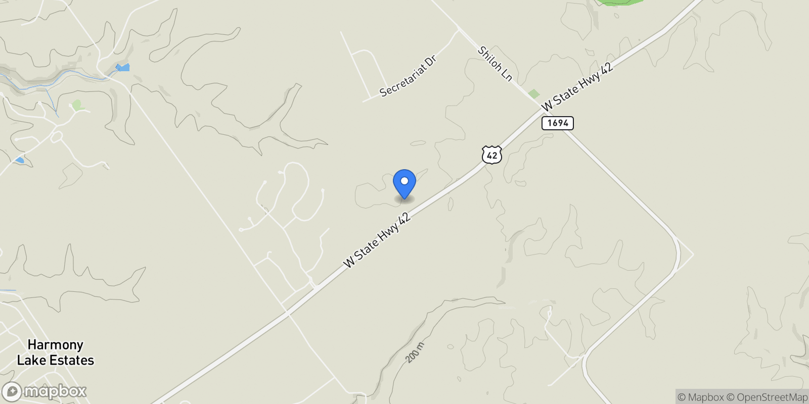 Map showing 10411 West Highway 42 , Goshen, KY 40026, Goshen, Kentucky, United States.