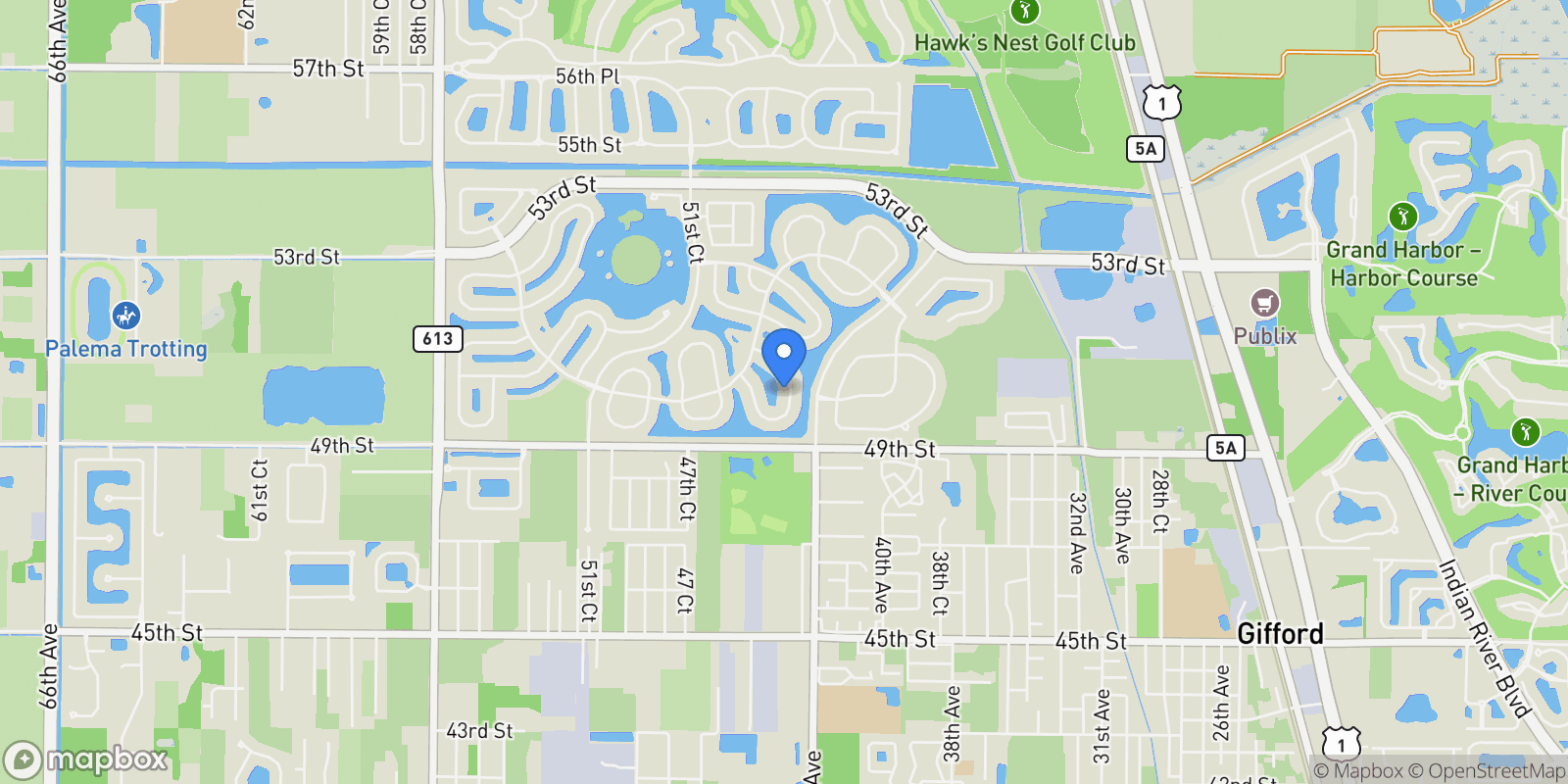 Map showing 5036 Pendelton Square, Vero Beach, Florida, United States.
