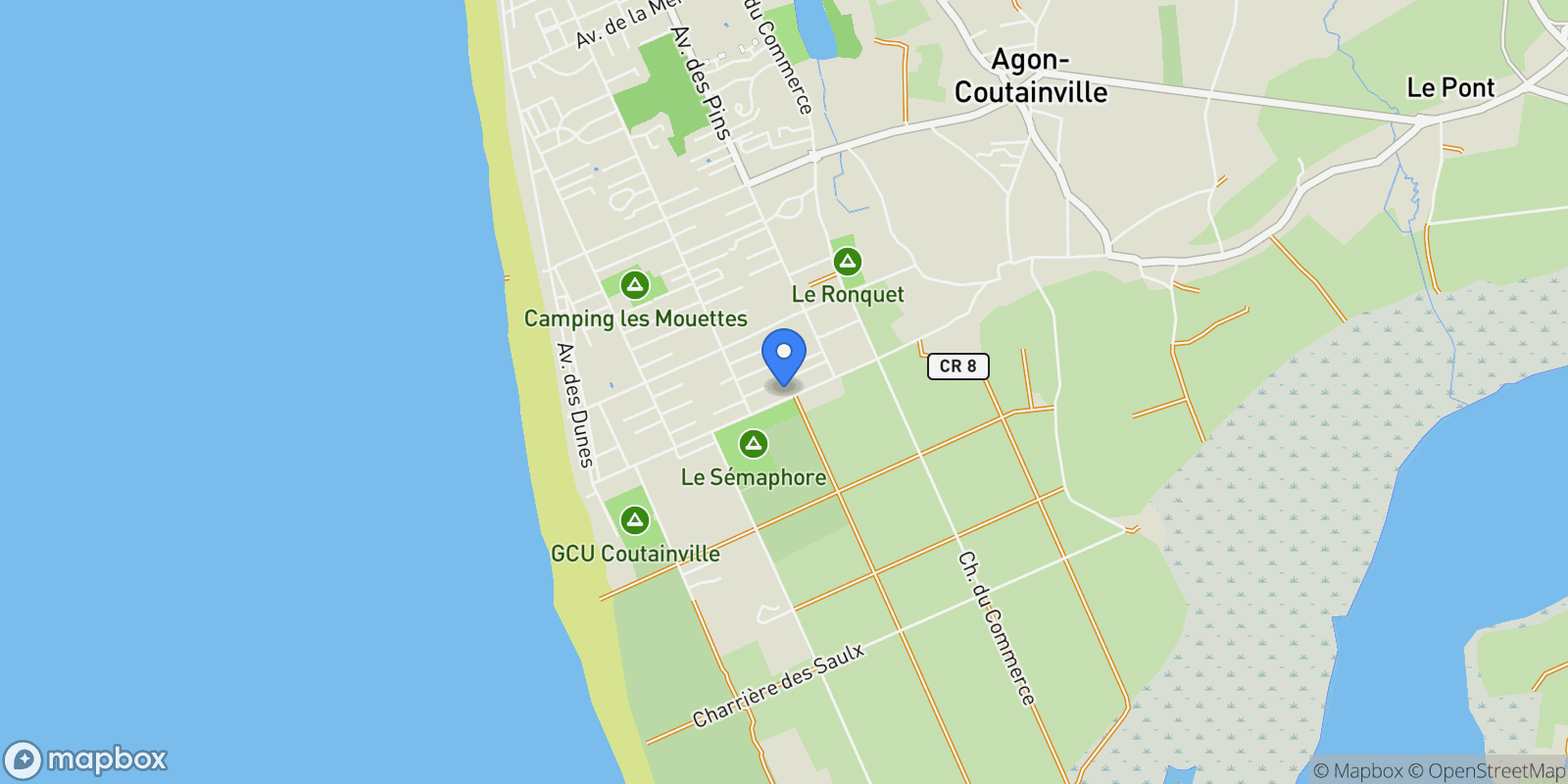 Map showing Agon-Coutainville, Normandy, France.