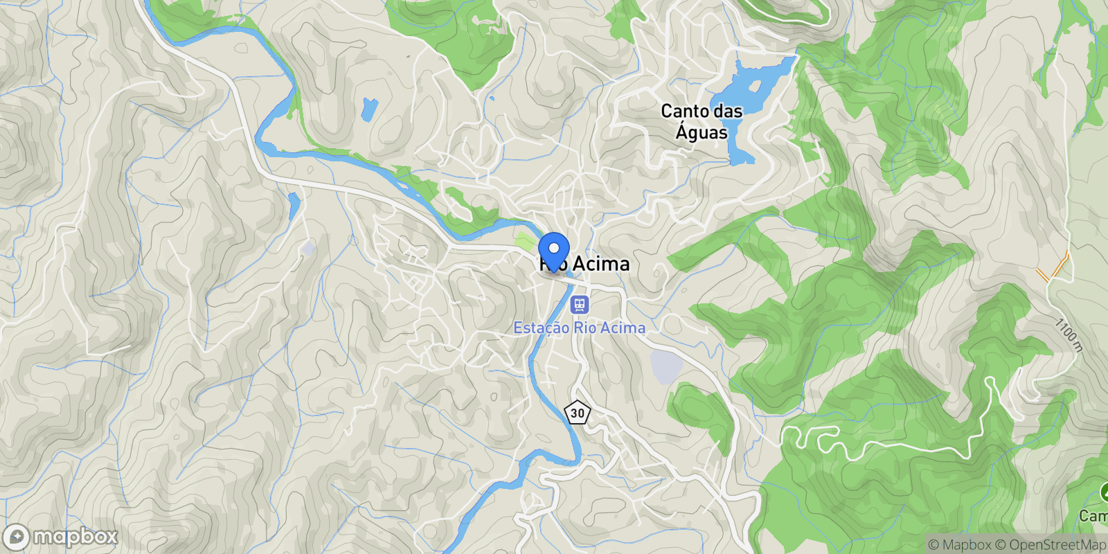 Map showing Rio Acima, State of Minas Gerais, Brazil.