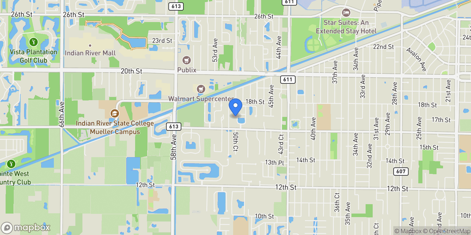 Map showing 1695 Lee Avenue, Vero Beach, Florida, United States.
