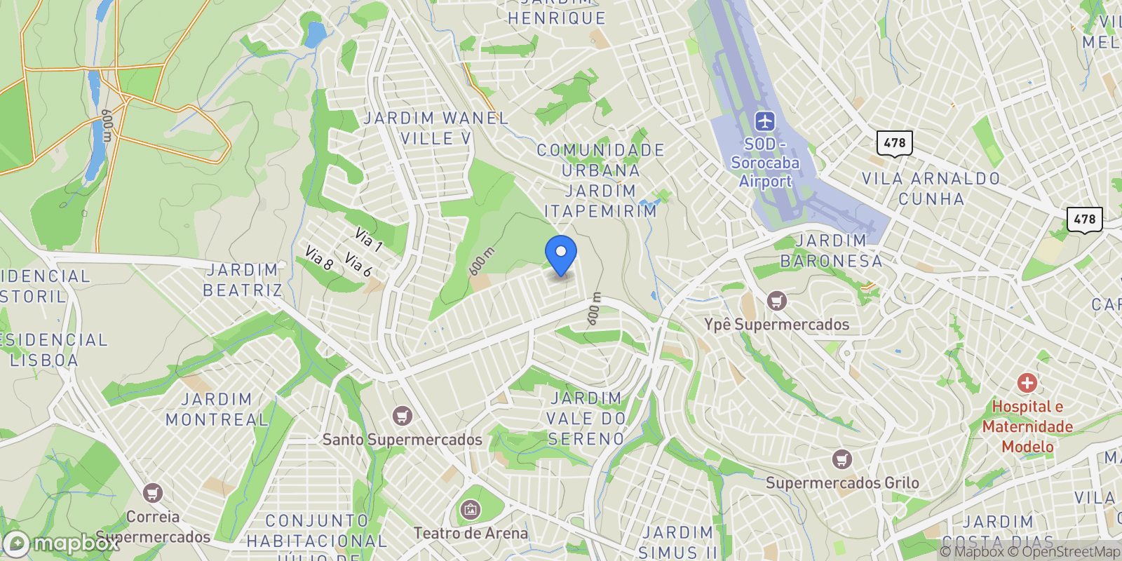 Map showing Wanel Ville, State of São Paulo, Brazil.