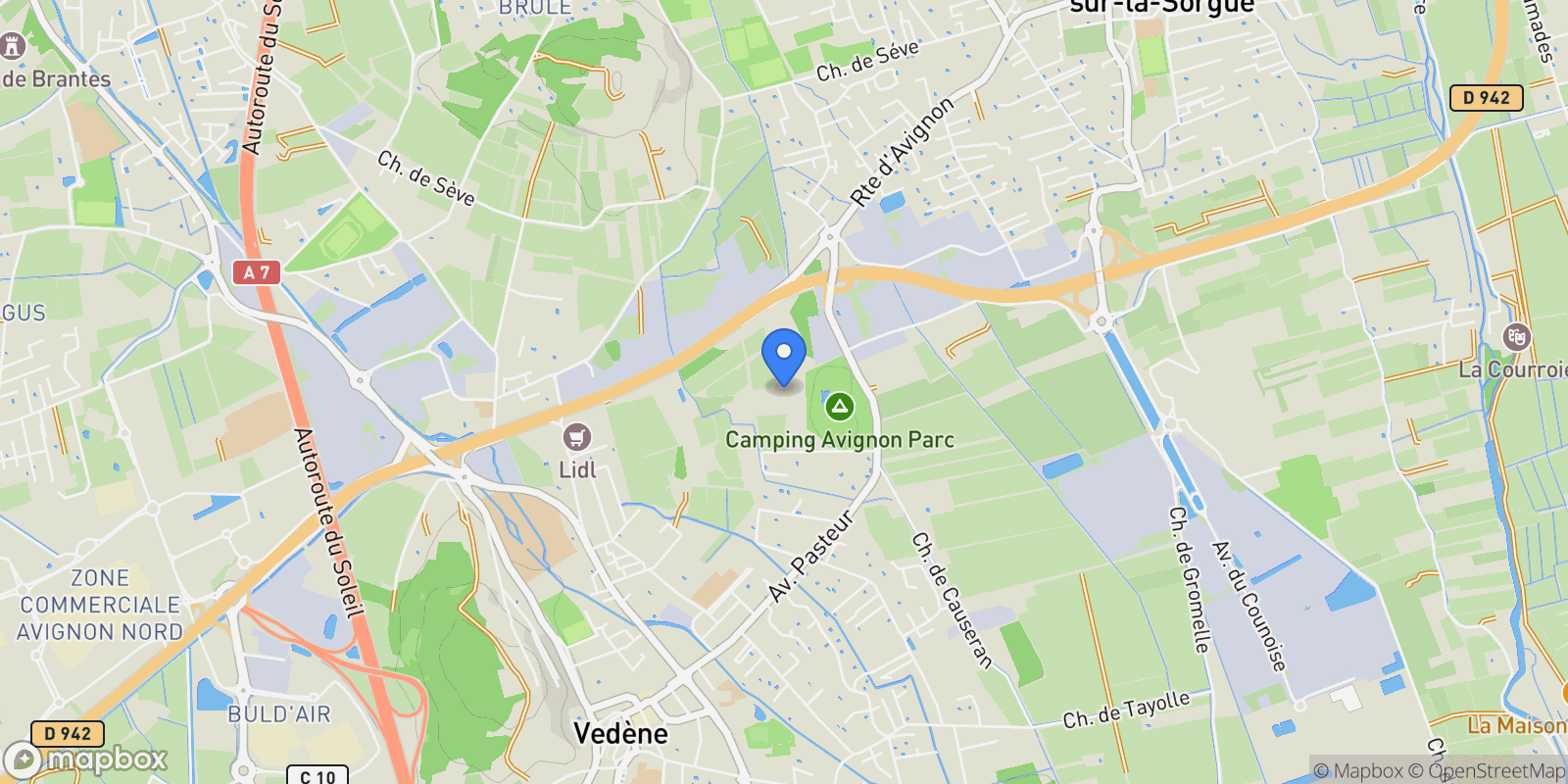 Map showing Sorgues, Provence-Alpes-Côte d'Azur, France.