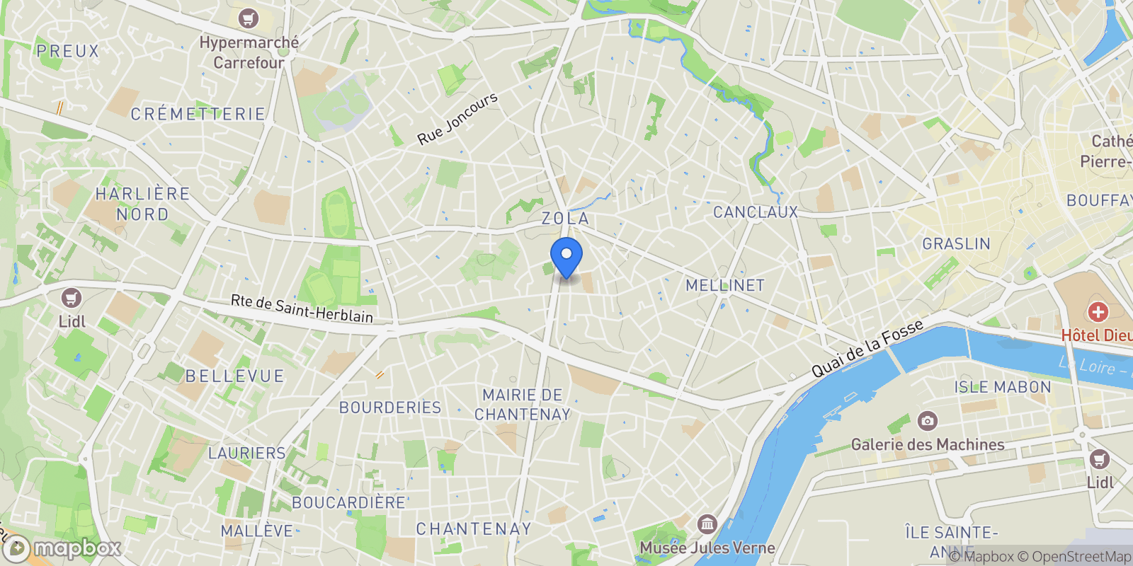 Map showing Nantes, Pays de la Loire, France.