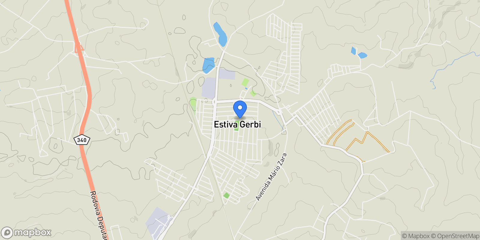 Map showing Estiva Gerbi, State of São Paulo, Brazil.