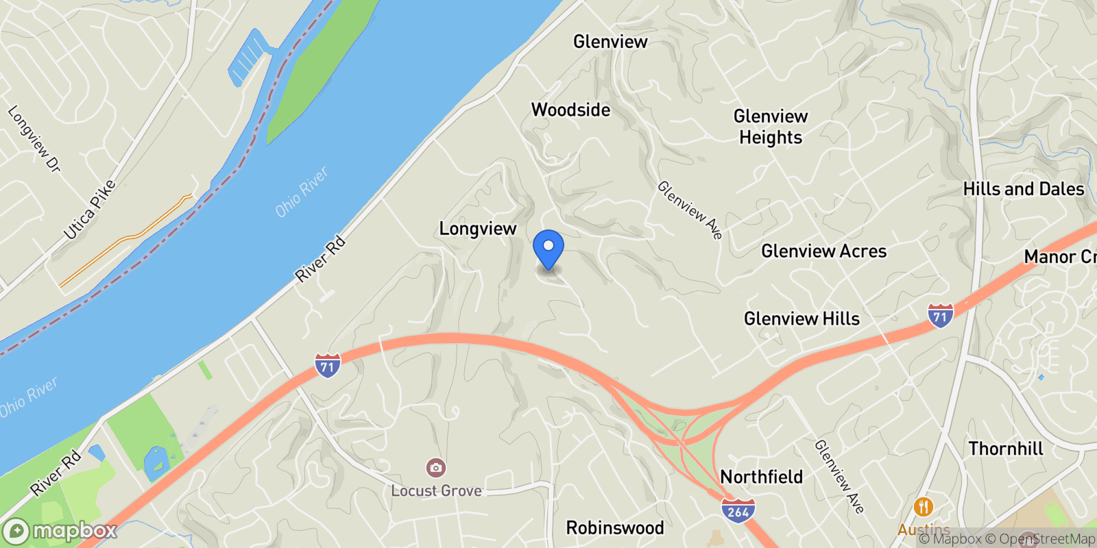 Map showing 5001 Glengregor Road , Glenview, KY 40025, Glenview, Kentucky, United States.