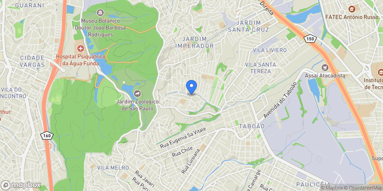 Map showing Parque Bristol, State of São Paulo, Brazil.