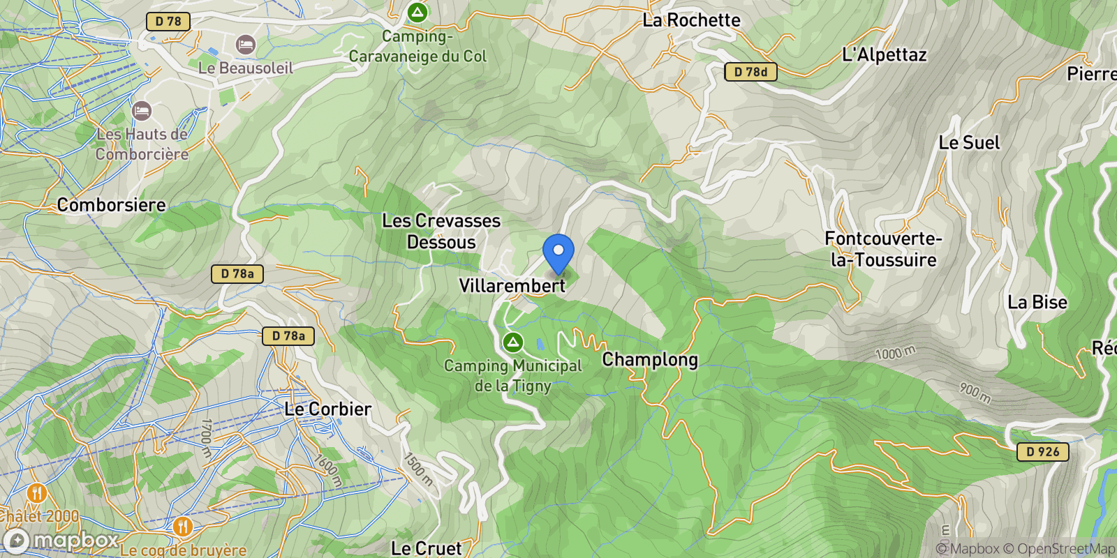 Map showing Villarembert, Auvergne-Rhône-Alpes, France.